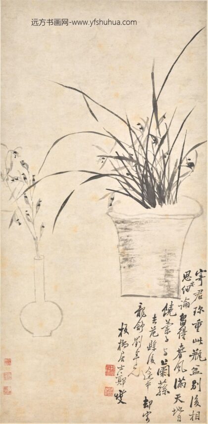 郑板桥（郑燮） 盆兰图轴.jpg