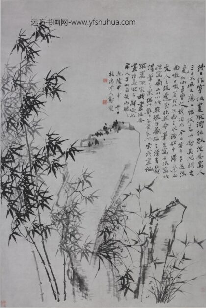 郑板桥（郑燮） 竹石兰花图轴.jpg