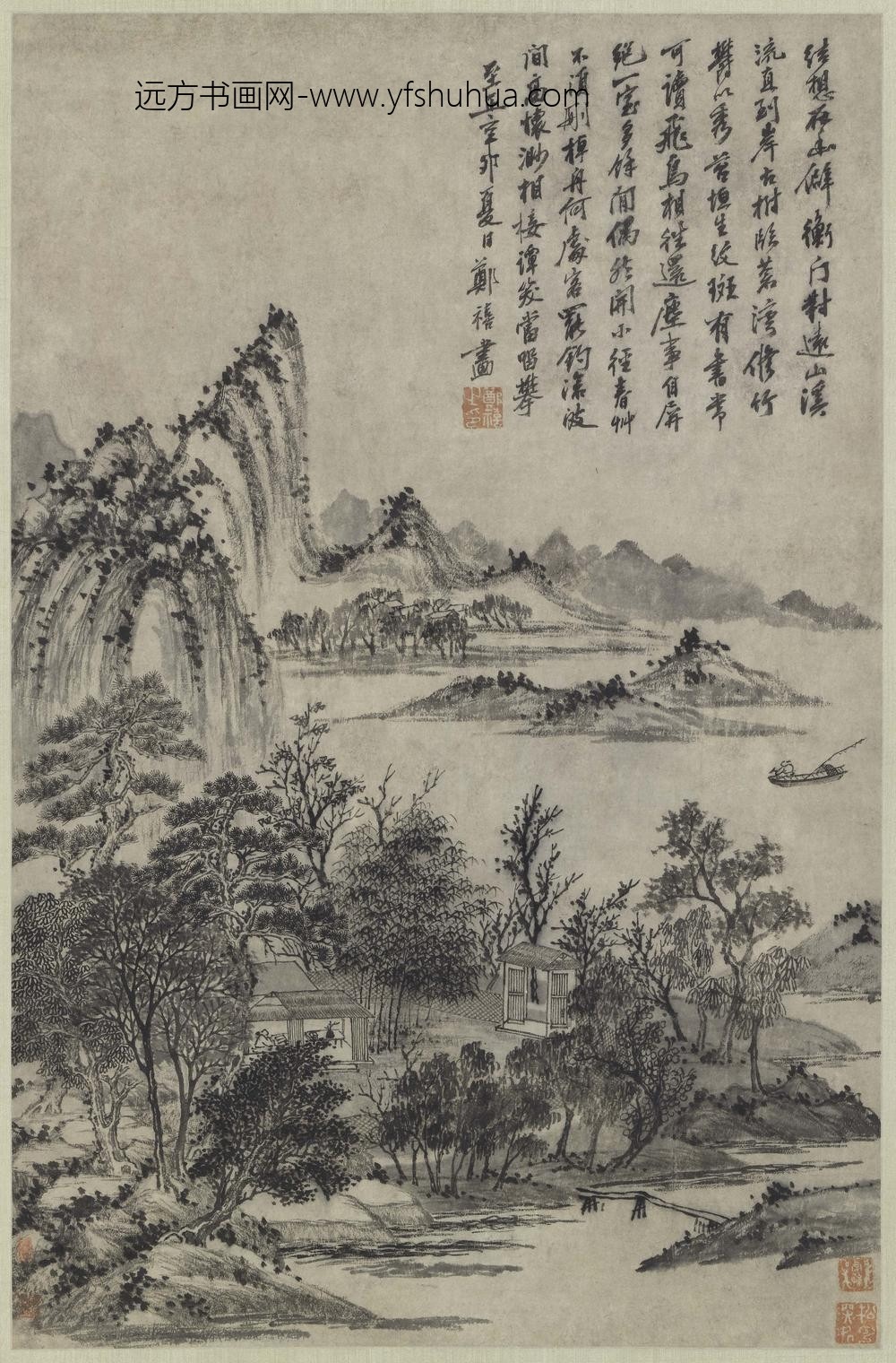 郑禧_沧波罢钓图轴