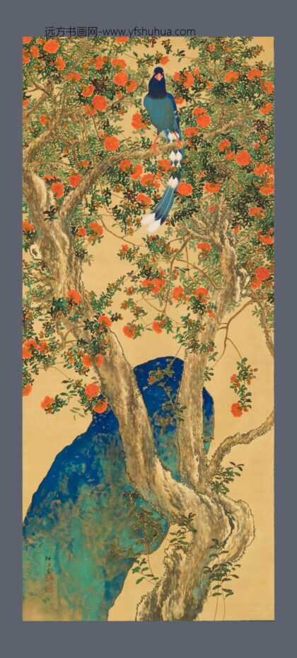 野口研田 花鸟图轴.jpg