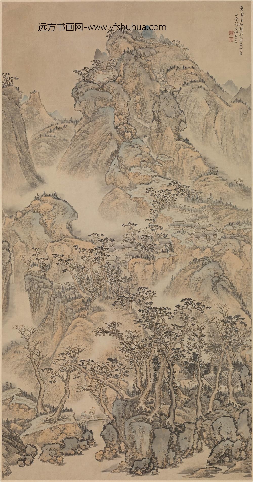 钱恕_山水图轴-