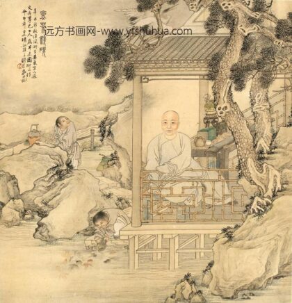 钱慧安 煮茶洗砚图轴.jpg