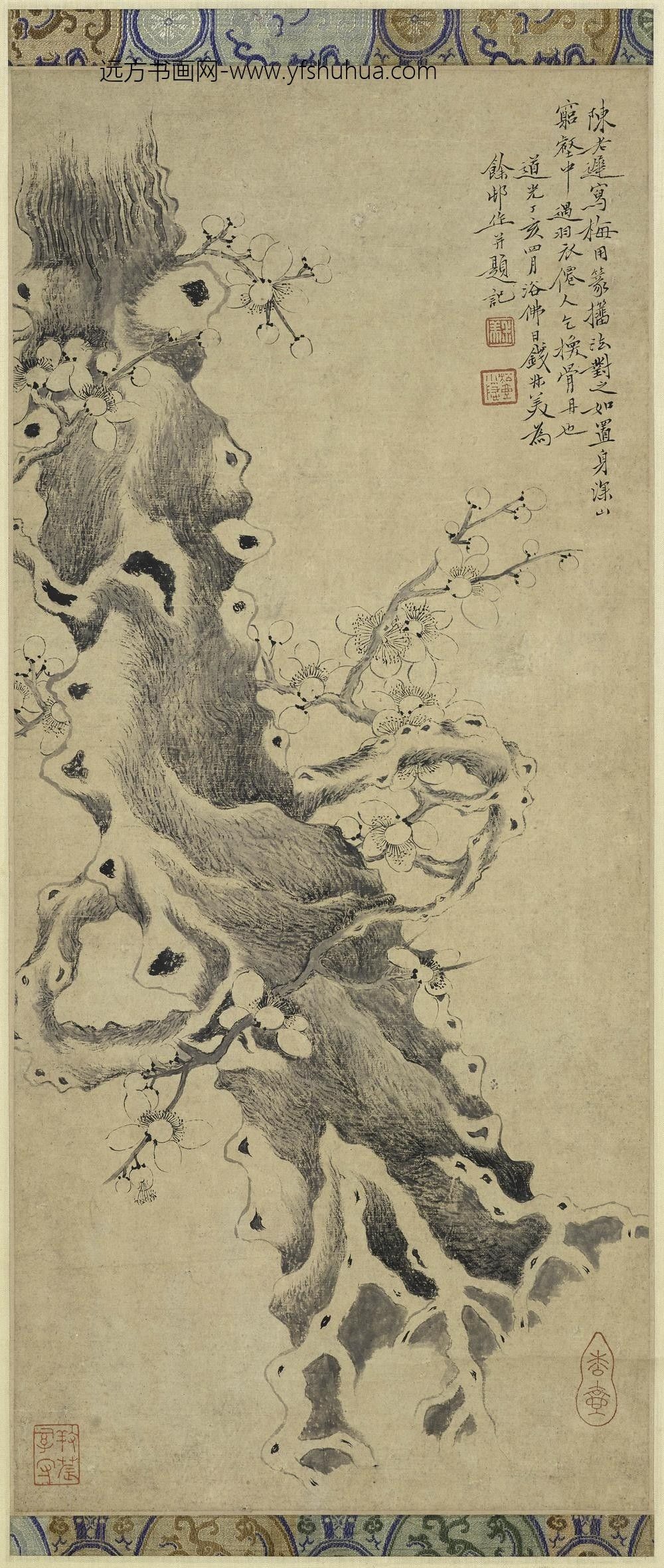 钱杜_墨梅图轴-