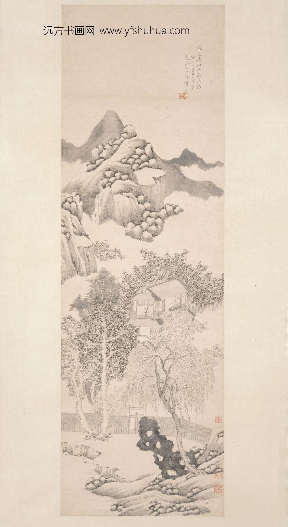 钱杜_竹深溪馆图轴