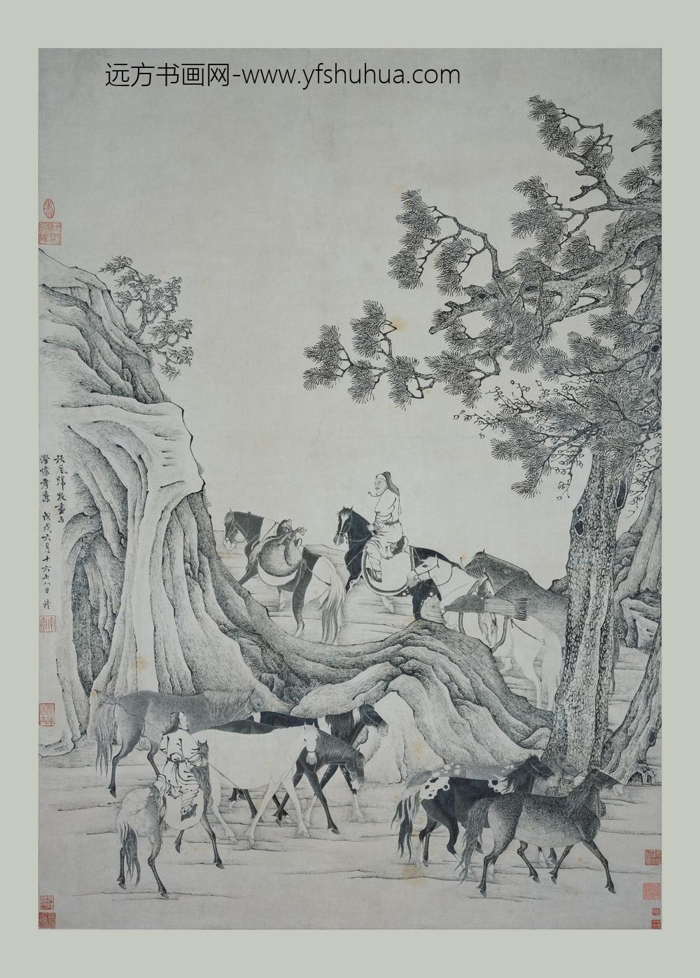 钱沣_秋风归牧图轴