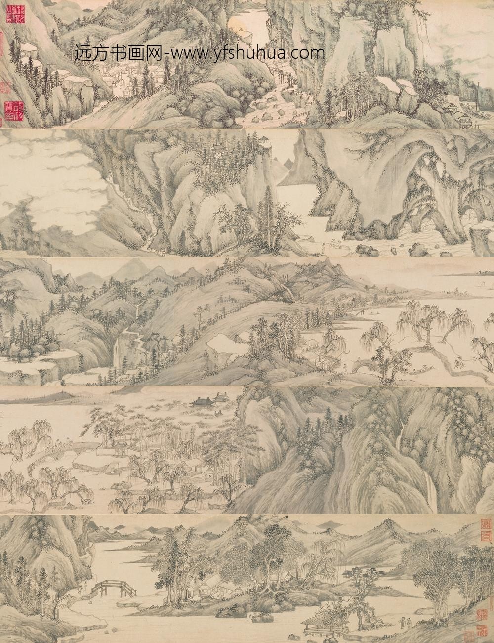 钱穀（谷）_溪山深秀图卷