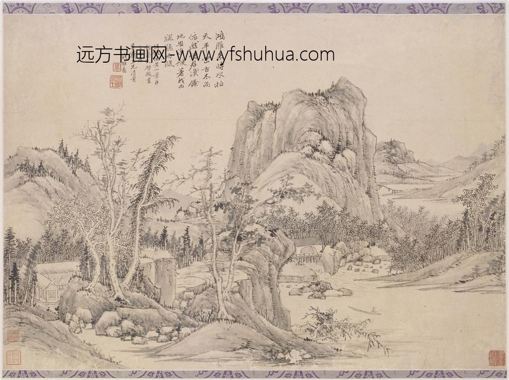 钱维乔_仿倪黄山水横披