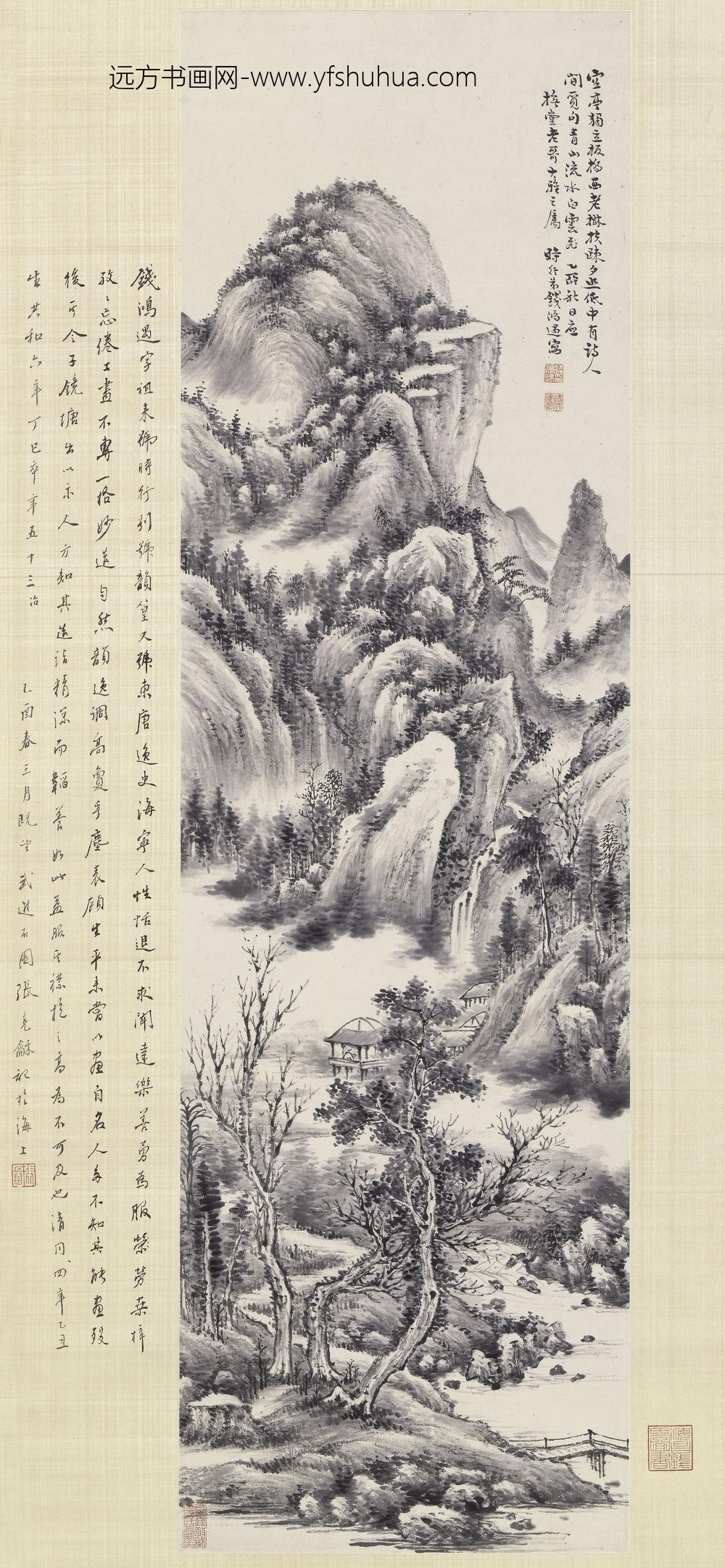 钱鸿遇_溪亭觅句图轴