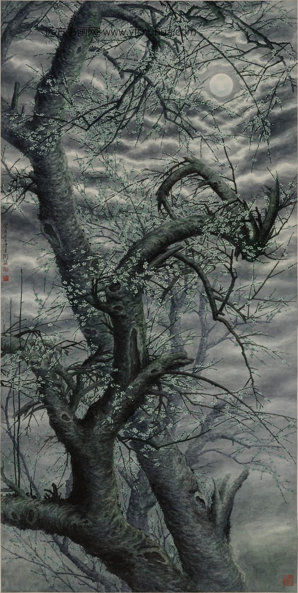 陶冷月_月梅图轴