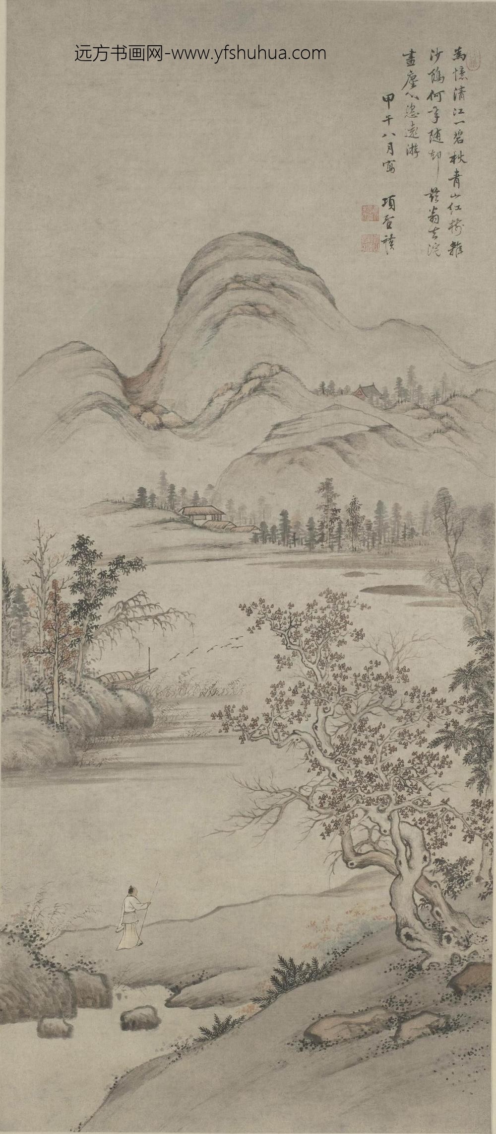 项圣谟_青山红树图轴