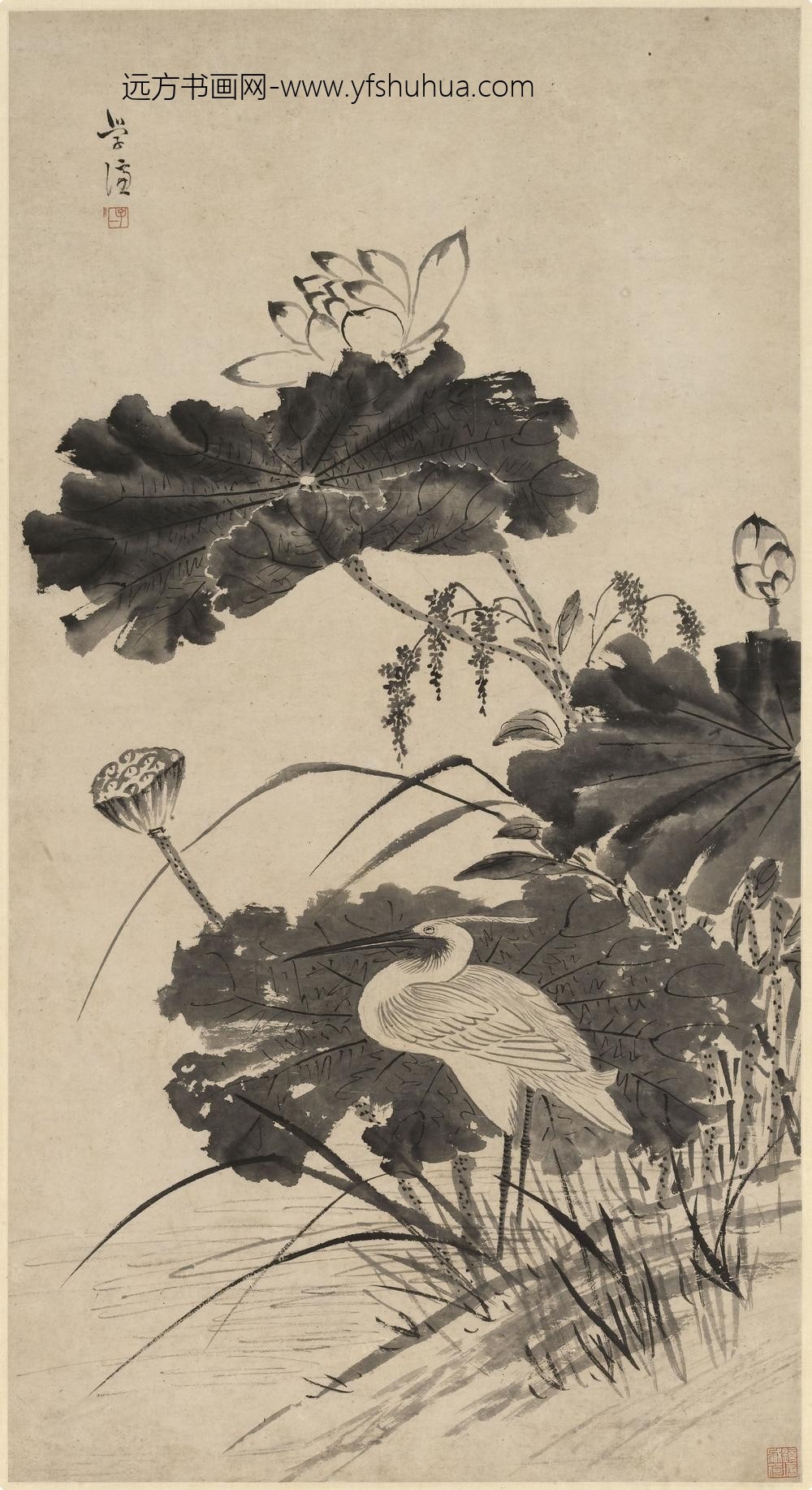 魏学濂_荷花鸳鸯图轴