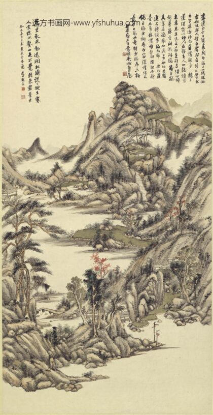 魏皋 摹麓台富春山图轴.jpg