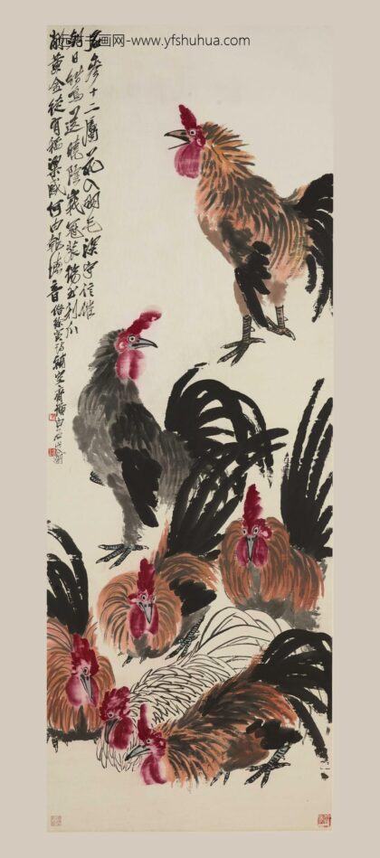 齐白石 七冠报鸣图轴.jpg