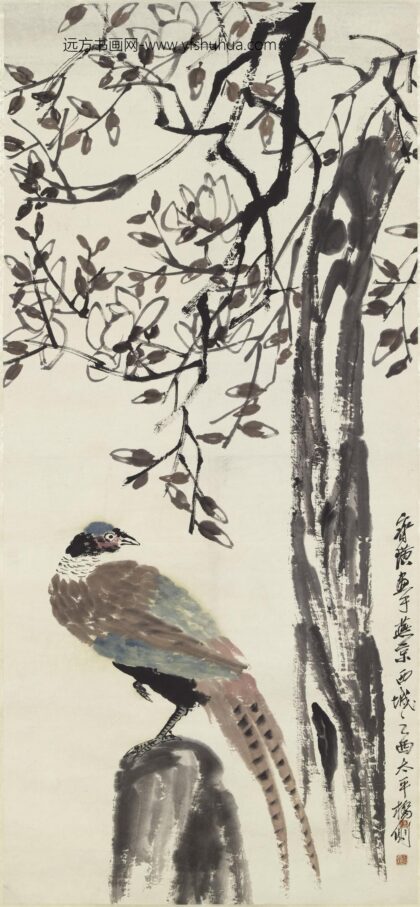 齐白石 玉兰稚鸡图轴.jpg