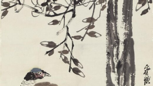 齐白石 玉兰稚鸡图轴.jpg