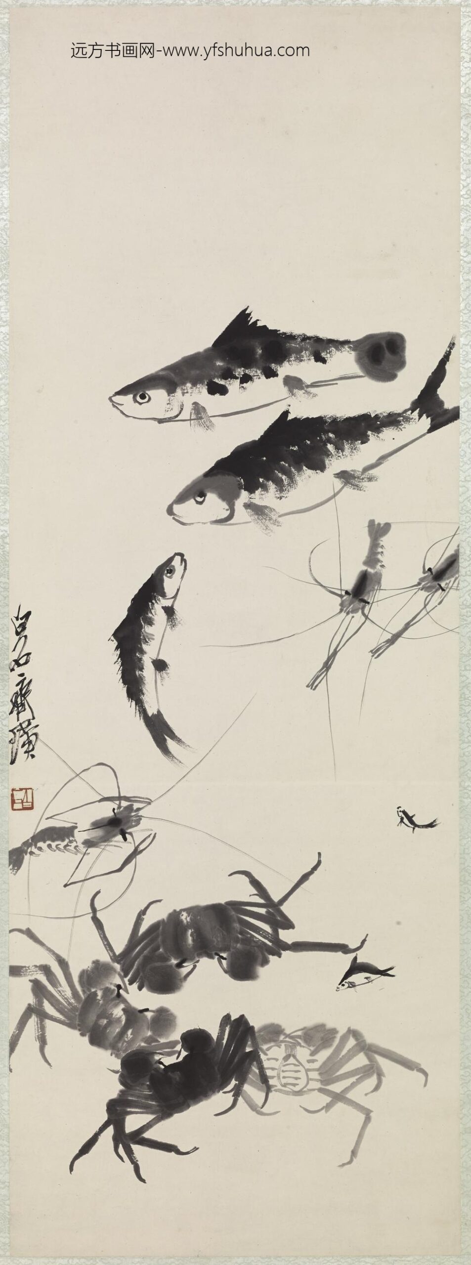 齐白石_蟹鱼图轴