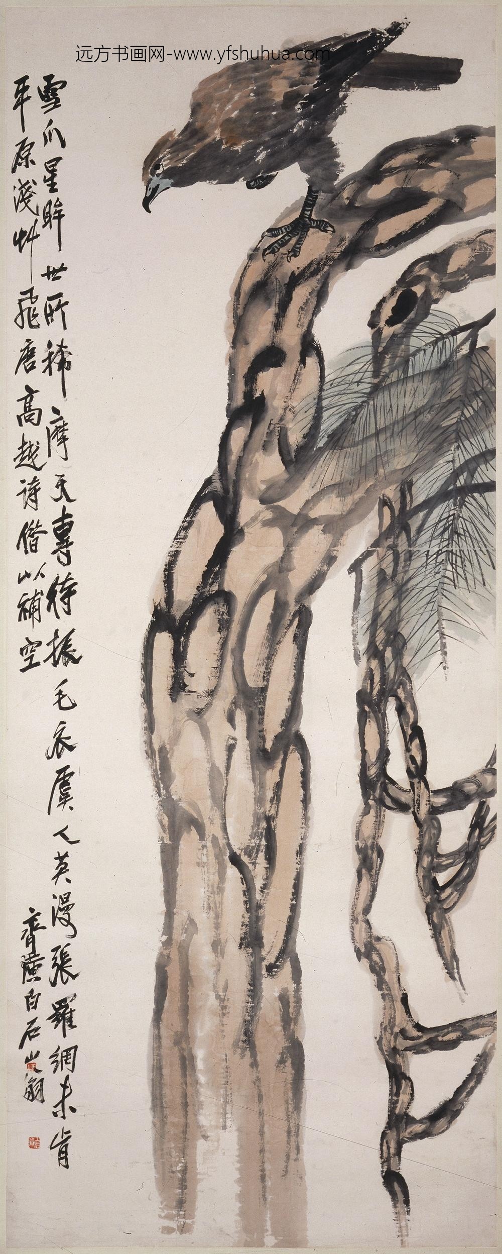 齐白石（齐璜）_松鹰图轴-