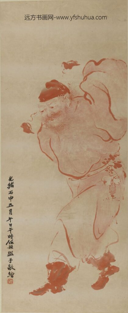 任预 朱色钟馗轴.jpg