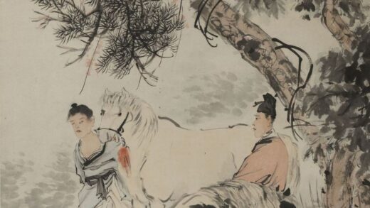 倪田（倪墨耕） 松树人物轴.jpg