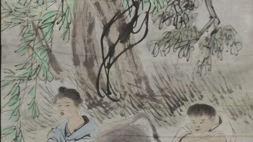 倪田（倪墨耕） 设色人物轴.jpg