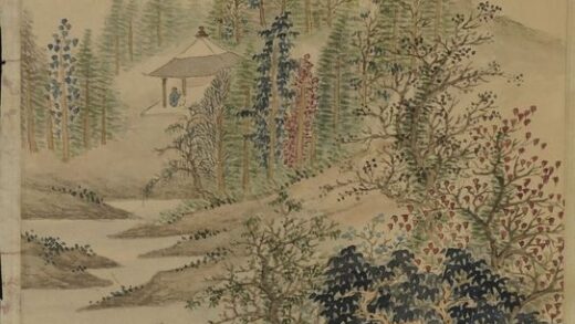 包公超 设色山水轴.jpg