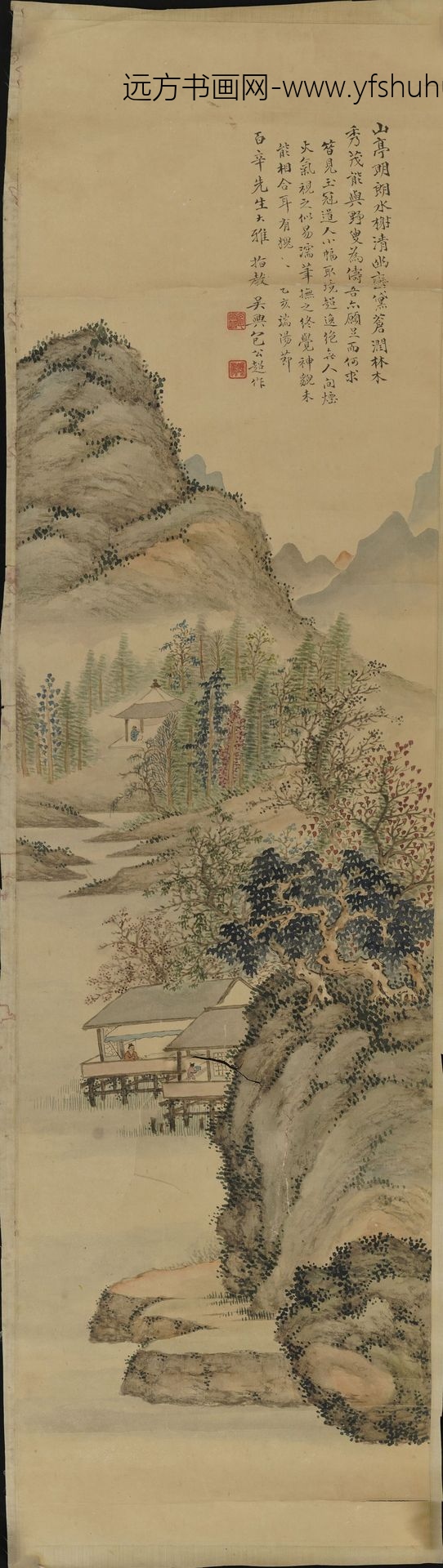 包公超_设色山水轴