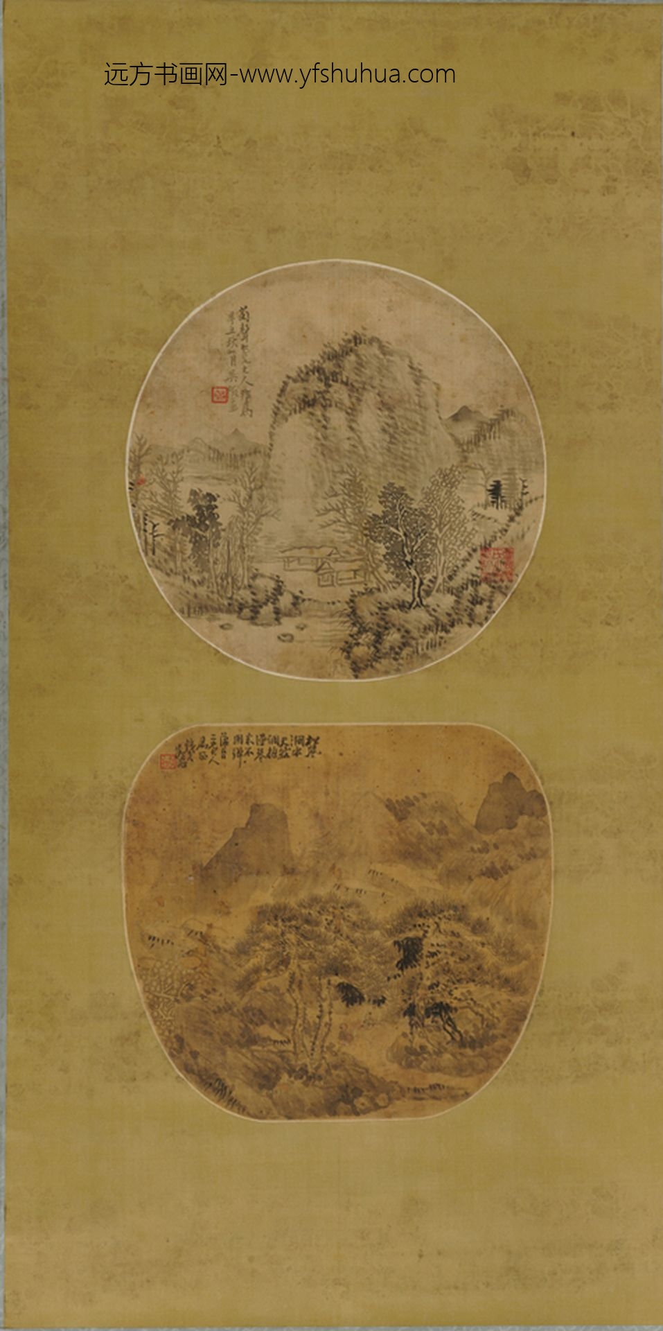 吴伯滔_山水二页扇面