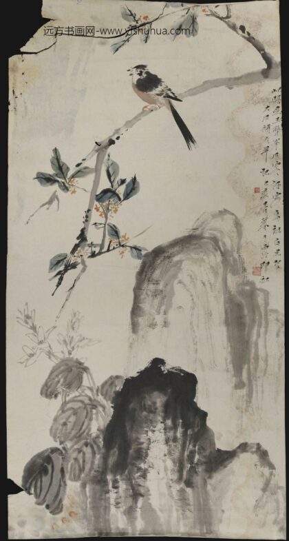 唐云 朱屺瞻江寒汀等合作花鸟轴.jpg