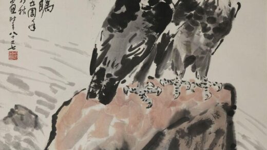 宋吟可 鹰石轴.jpg