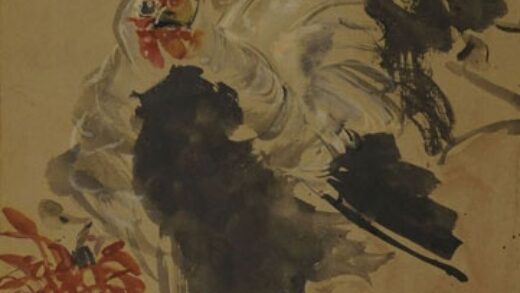 张书旂 公鸡菊花图轴.jpg