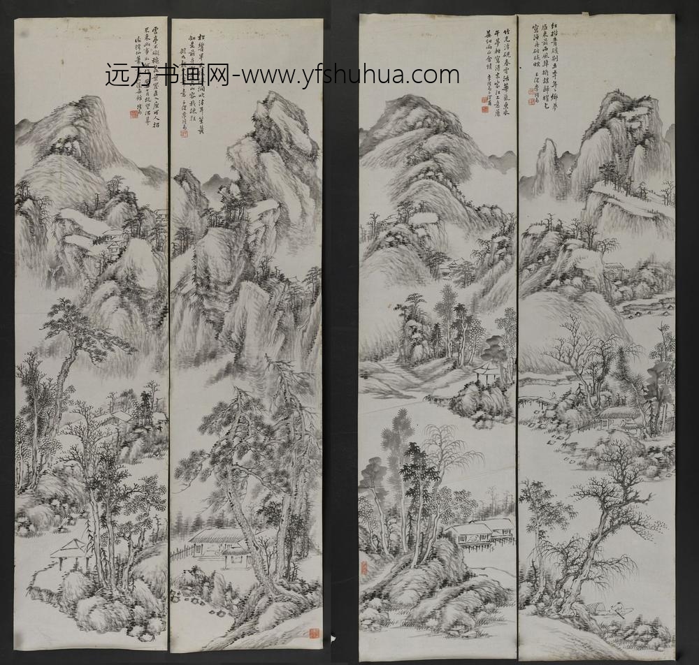 李修易_山水四屏