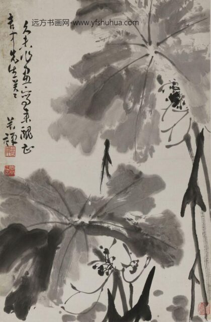 李苦禅 墨荷轴.jpg