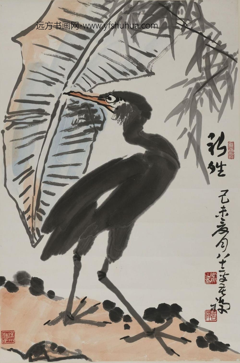 李苦禅_蕉叶鹭鸶图轴
