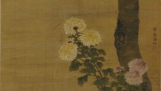 潘林 设色花鸟轴.jpg