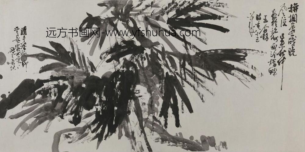 王个簃_水墨棕榈图轴