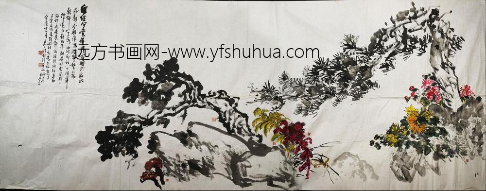 王个簃_等合作钱君匋花卉横幅