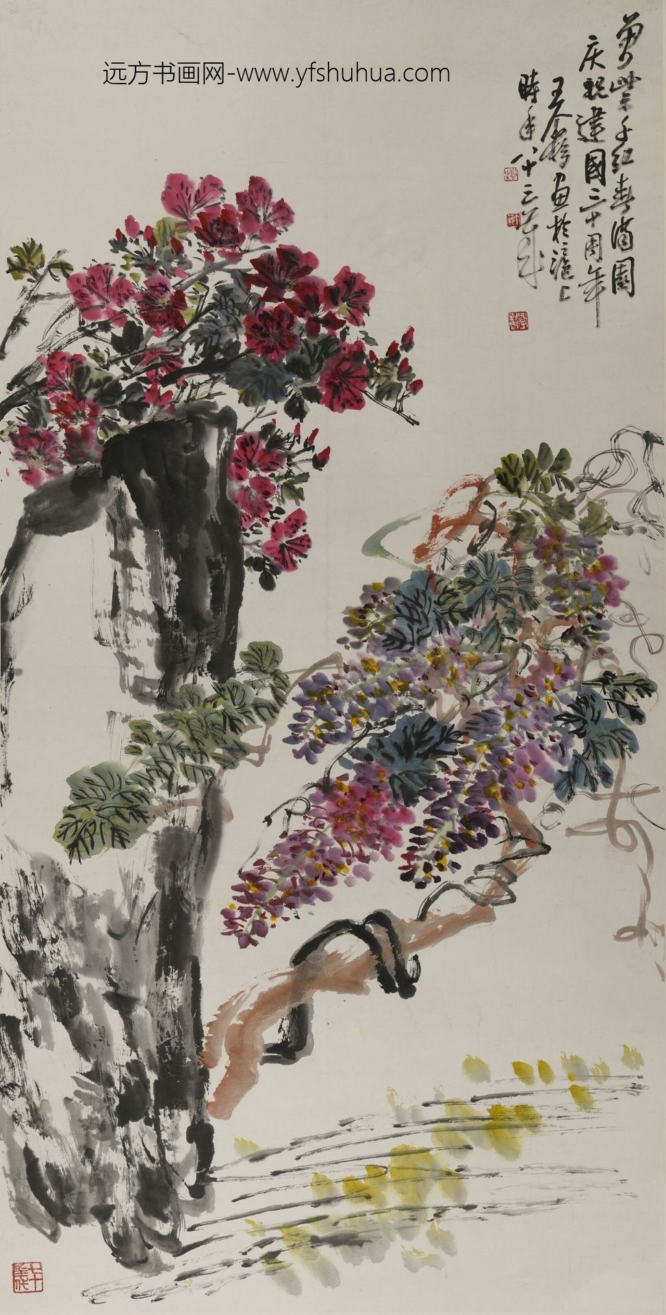 王个簃_花卉轴-