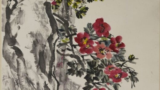 王个簃 茶花石轴.jpg