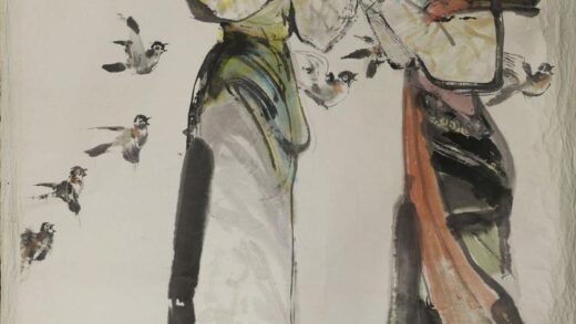 程十发 双女图轴.jpg