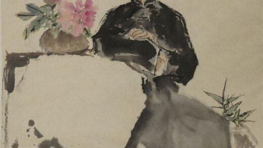 程十发 吴昌硕造像轴.jpg