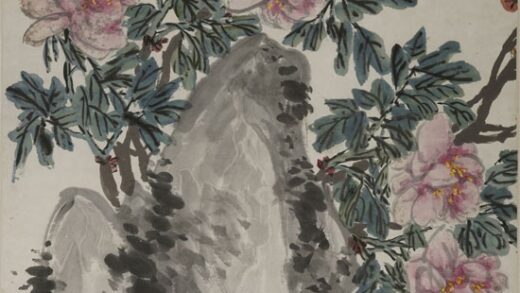 蒲华 花卉条幅.jpg