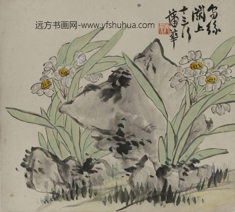 蒲华_设色花卉轴