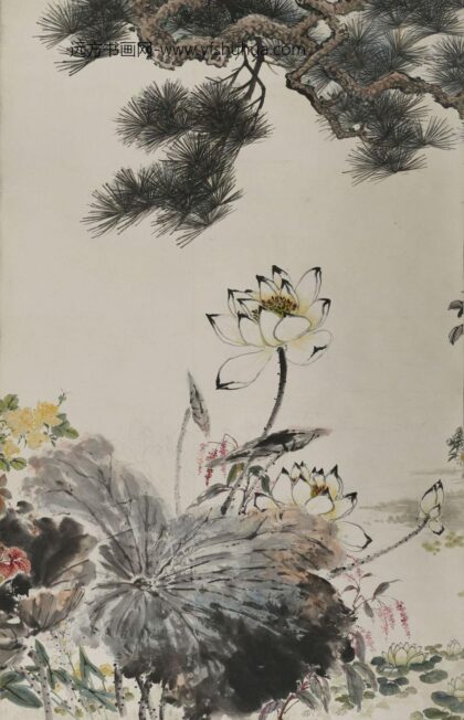 陆抑非 群芳献瑞图张宗祥题六屏 1.jpg