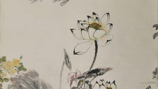 陆抑非 群芳献瑞图张宗祥题六屏 1.jpg