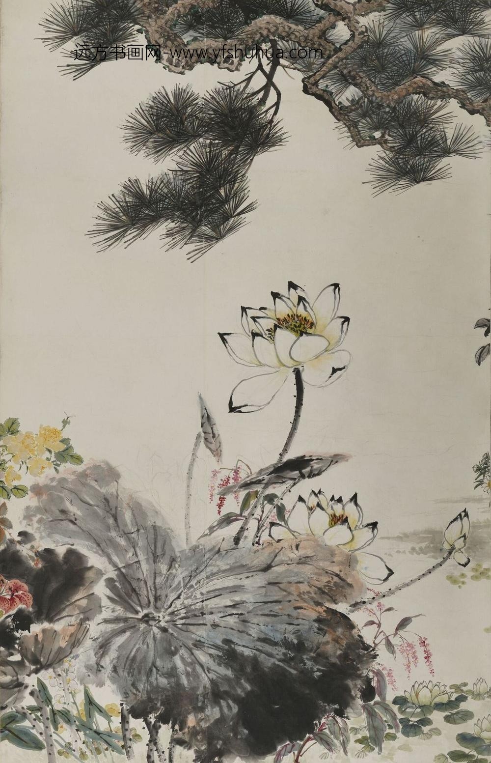 陆抑非_群芳献瑞图张宗祥题六屏_