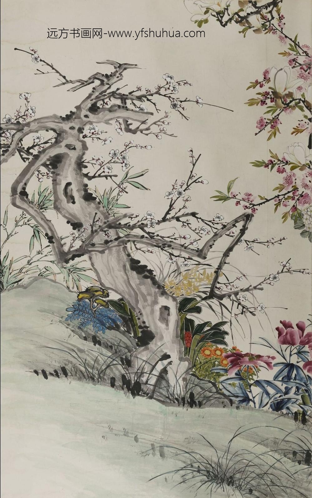 陆抑非_群芳献瑞图张宗祥题六屏_