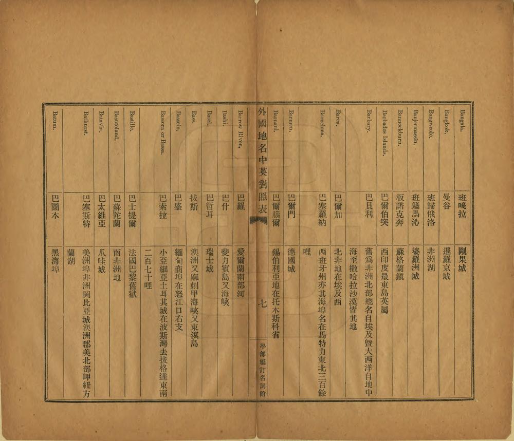 _外国地名中英对照表_