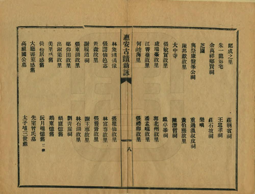 _惠安古迹新咏_