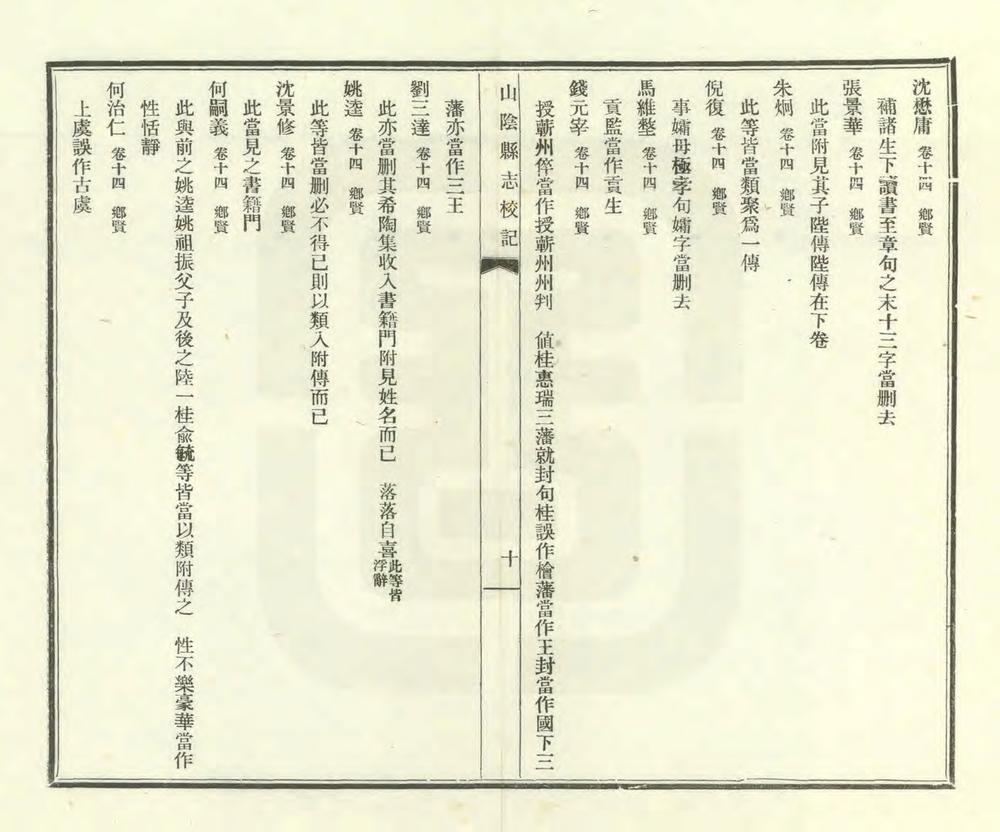 _山阴县志校记_