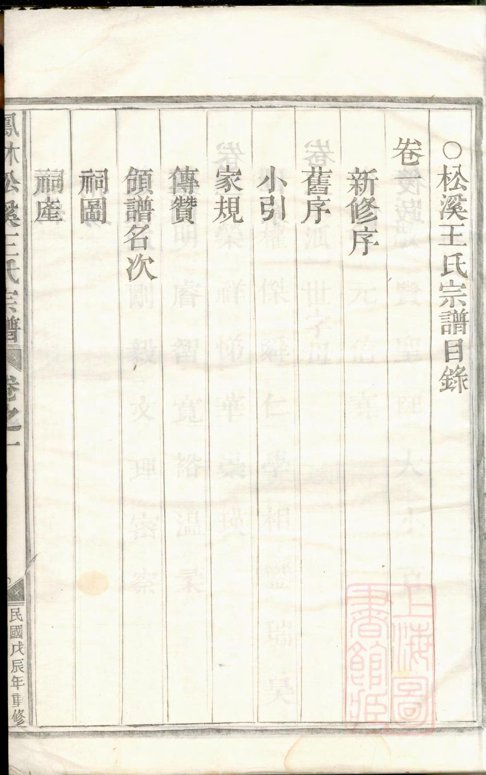 _凤林松溪王氏宗谱_